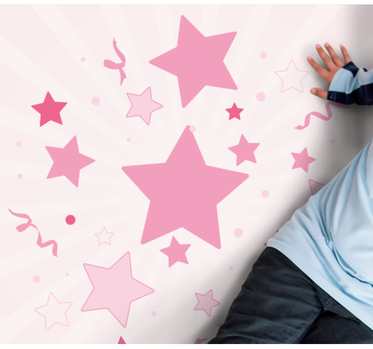 乙烯基地毯星星粉色节日图案 - TenStickers