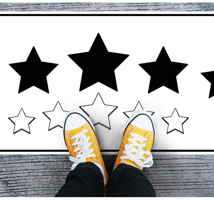 乙烯基地毯星星白黑图案 - TenStickers