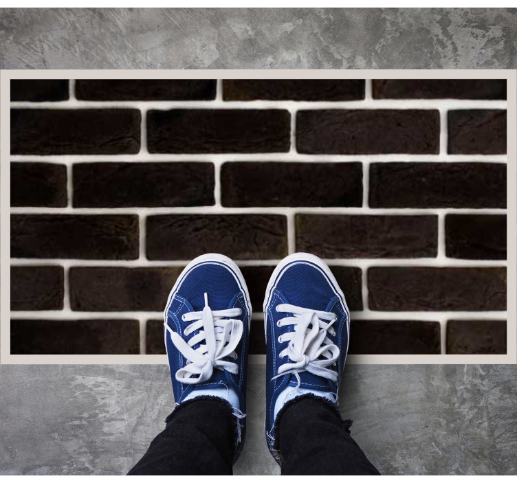 乙烯基地毯 石头效果 黑色砖纹设计 - TenStickers