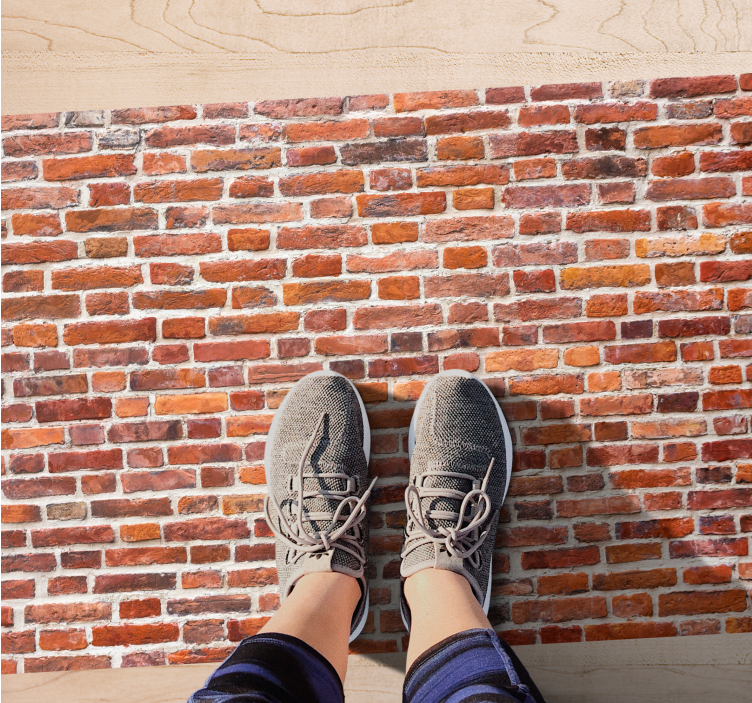 乙烯基地毯 石头效果 乡村红色外观 - TenStickers