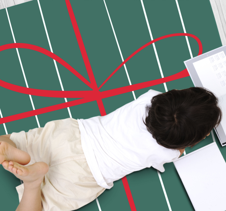 乙烯基地毯条纹 绿色红色条纹 - TenStickers