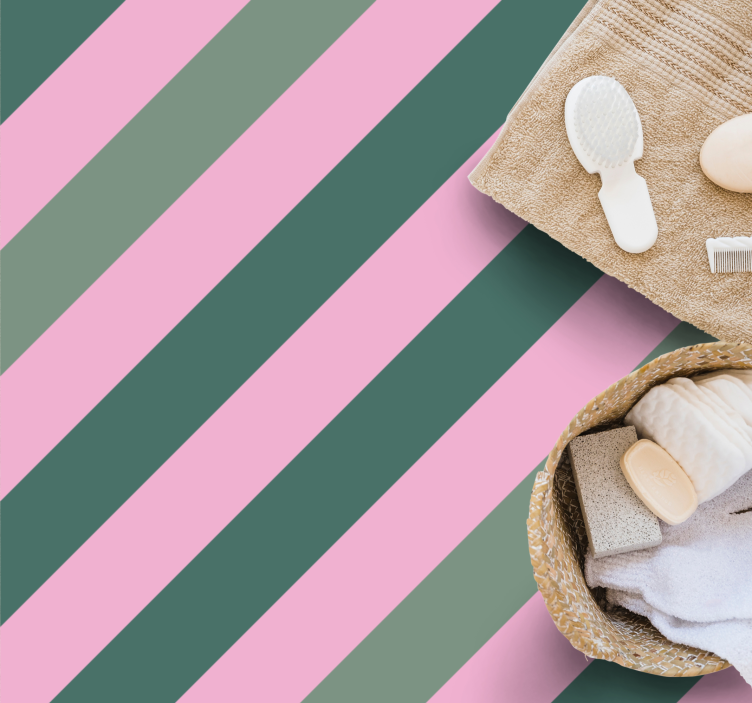 乙烯基地毯条纹 灰色和粉色条纹 - TenStickers