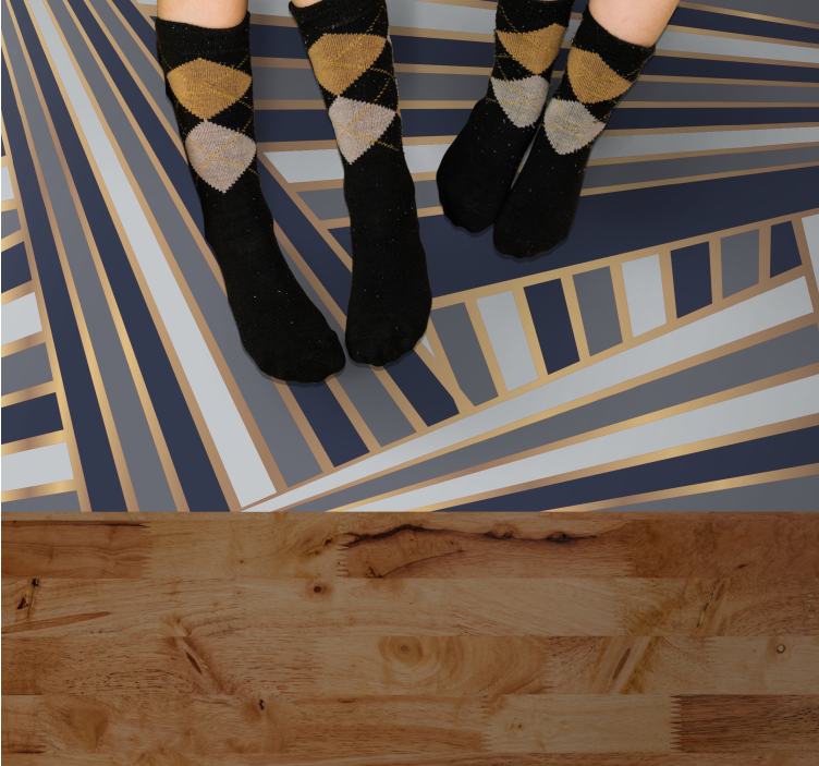 乙烯基地毯条纹引人注目的灰色图案 - TenStickers