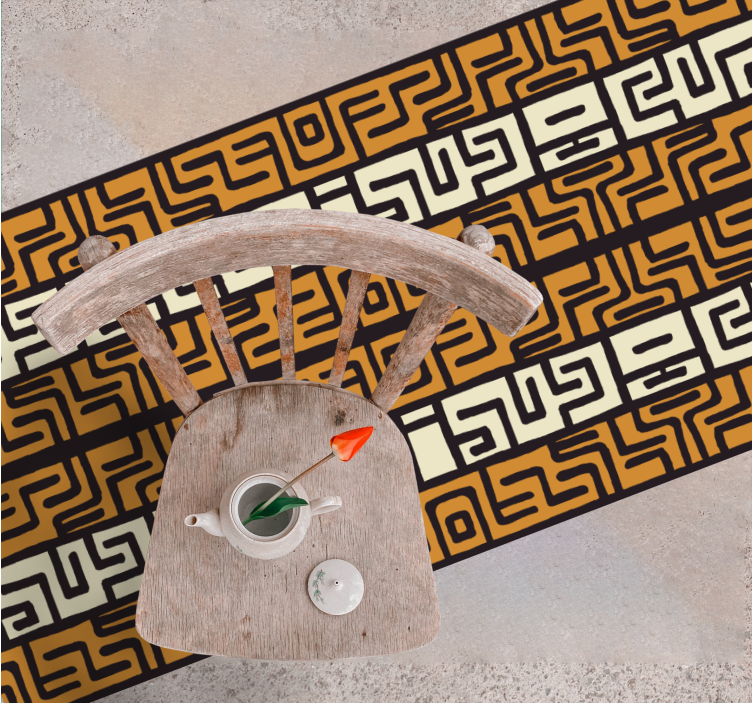 乙烯基地毯条纹 几何迷宫图案 - TenStickers