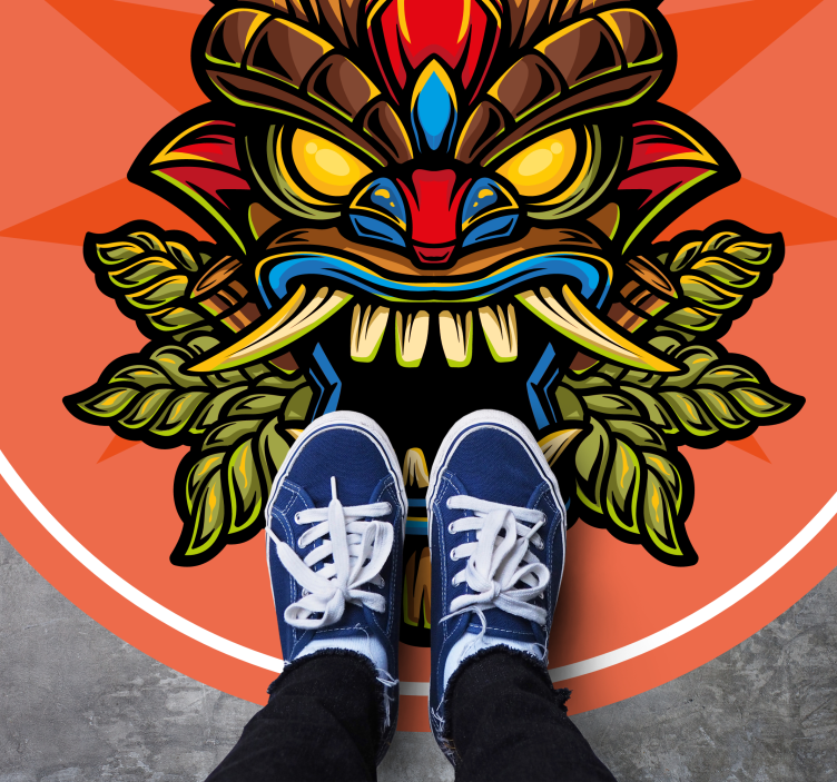 乙烯基地毯 tiki面具款式 - TenStickers