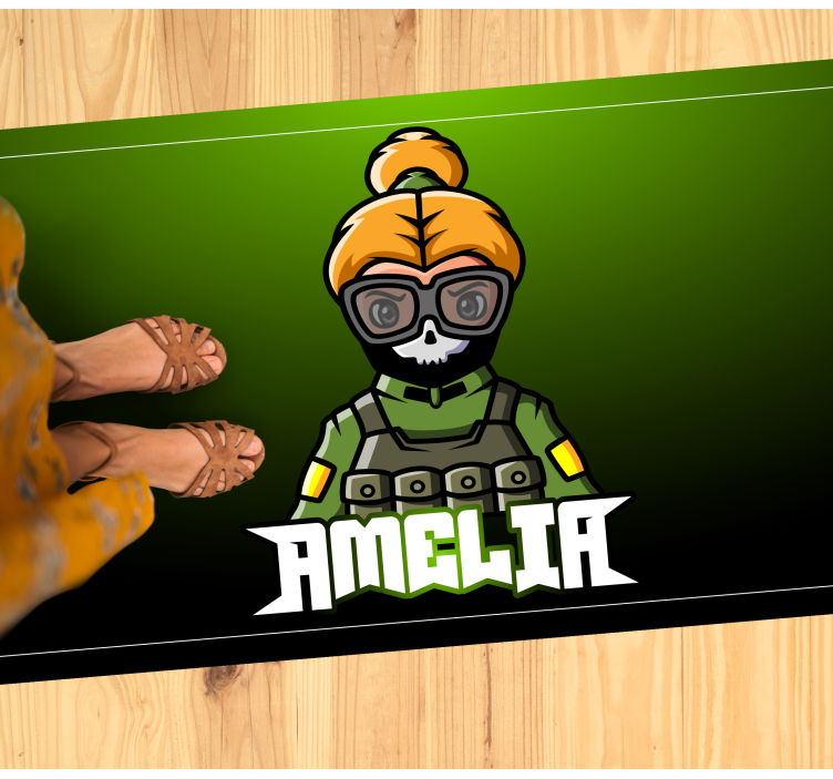 乙烯基地毯 女战士定制名字款 - TenStickers