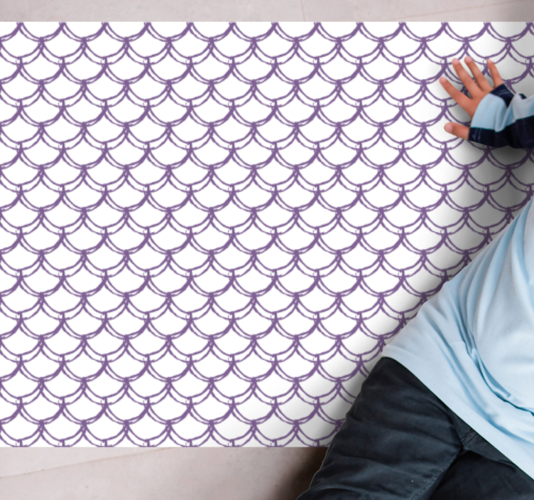 乙烯基地毯 扇形紫色图案 - TenStickers