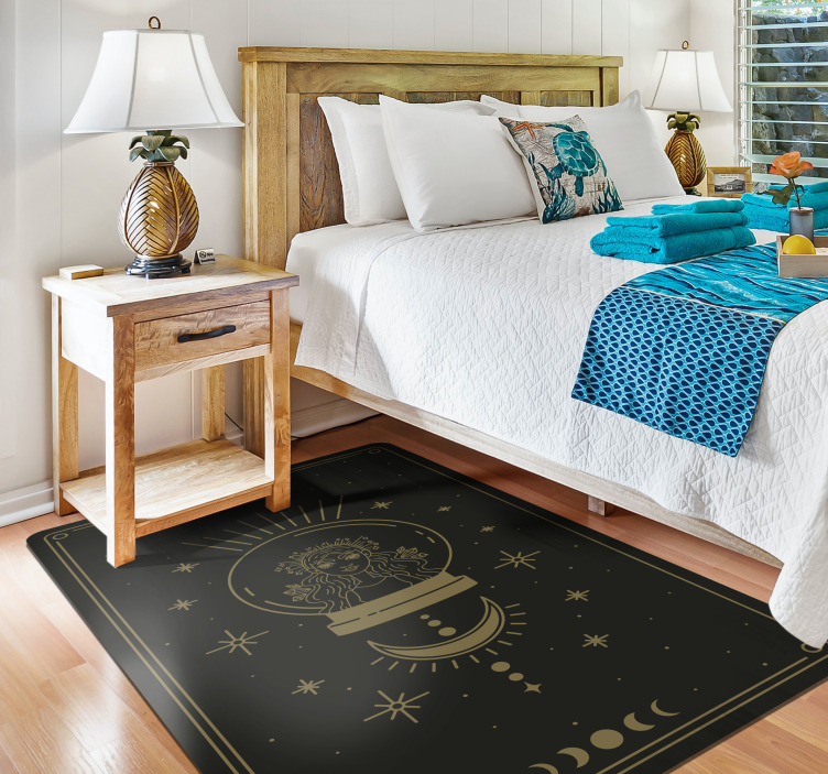 女巫和月亮卧室地毯 - TenStickers