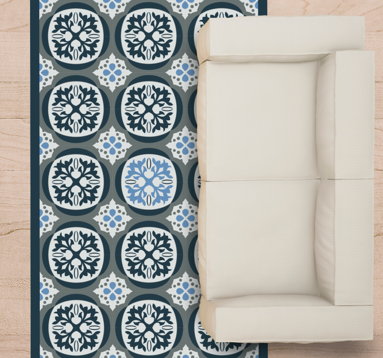 乙烯基地毯优雅花卉砖纹设计 - TenStickers