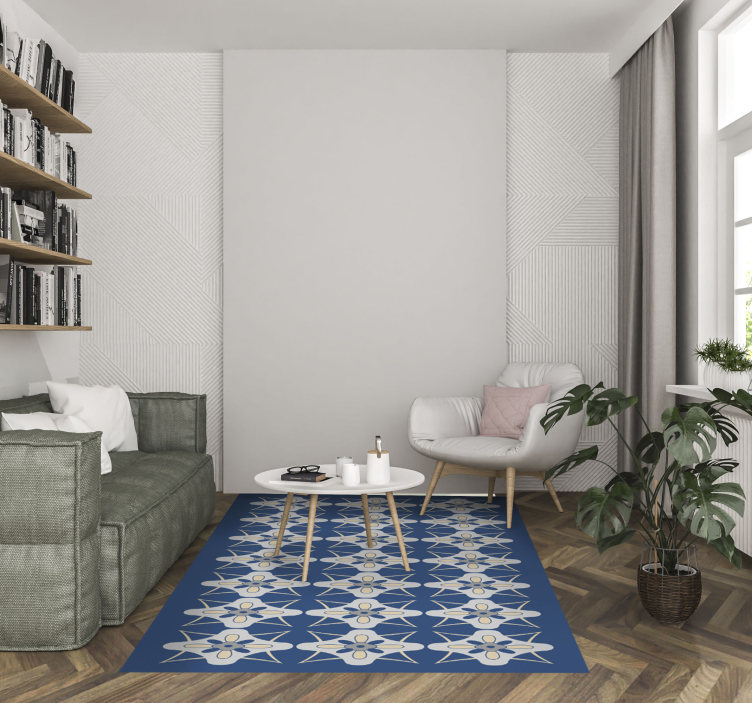 乙烯基地毯 花卉瓷砖组合 - TenStickers