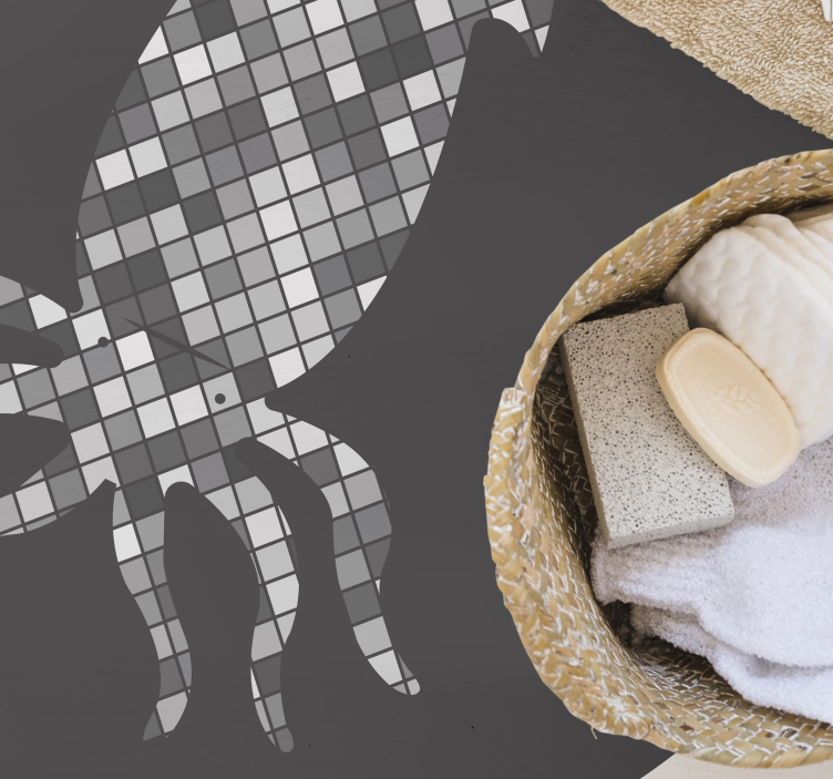 乙烯基地毯 马赛克鱿鱼剪影 - TenStickers