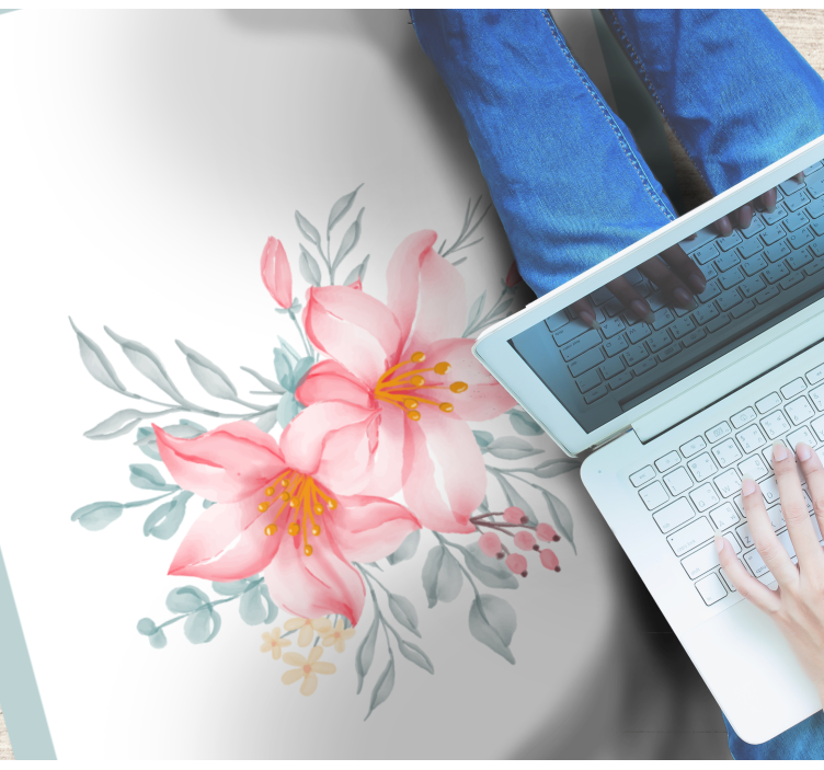 两个粉红色百合花的地毯 - TenStickers