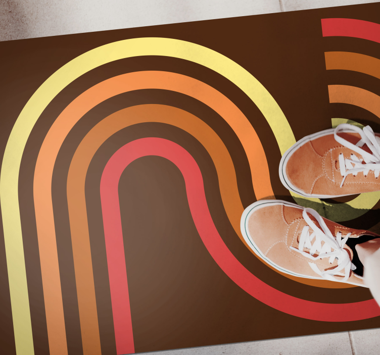 乙烯基复古地毯复古条纹设计 - TenStickers