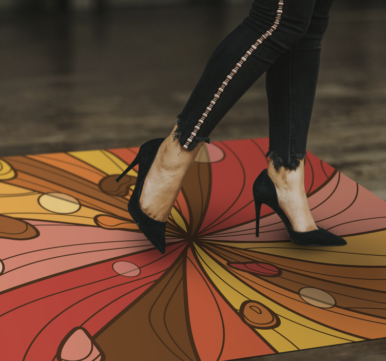 乙烯基复古地毯旋转花朵 - TenStickers