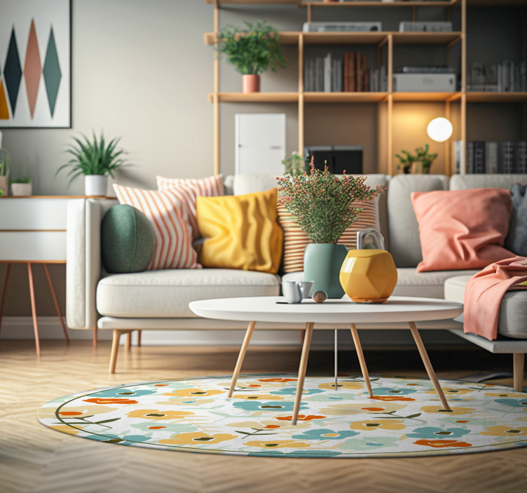 天然乙烯基地毯 水彩花 - TenStickers