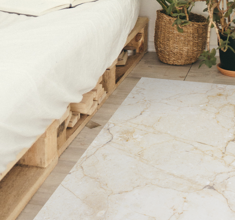 白色经典大理石纹石材乙烯基地毯 - TenStickers