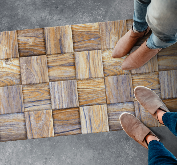 乙烯基地毯木纹块状风格 - TenStickers