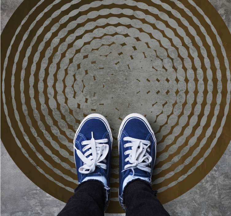 乙烯基地毯木纹圆形树干图案 - TenStickers