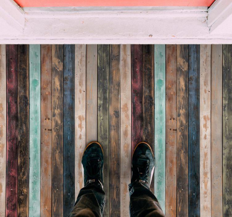 乙烯基地毯木纹色彩经典木板 - TenStickers