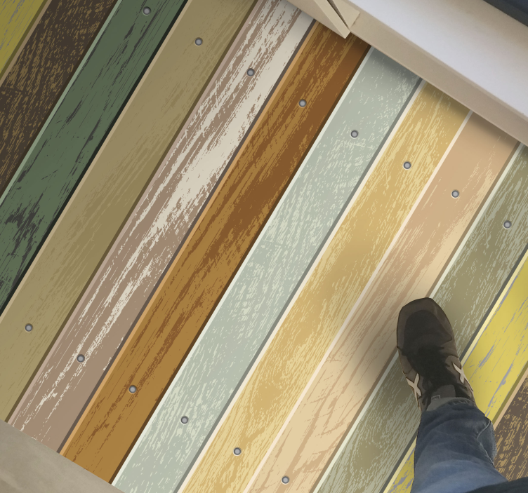 乙烯基地毯木纹 破烂条纹 - TenStickers