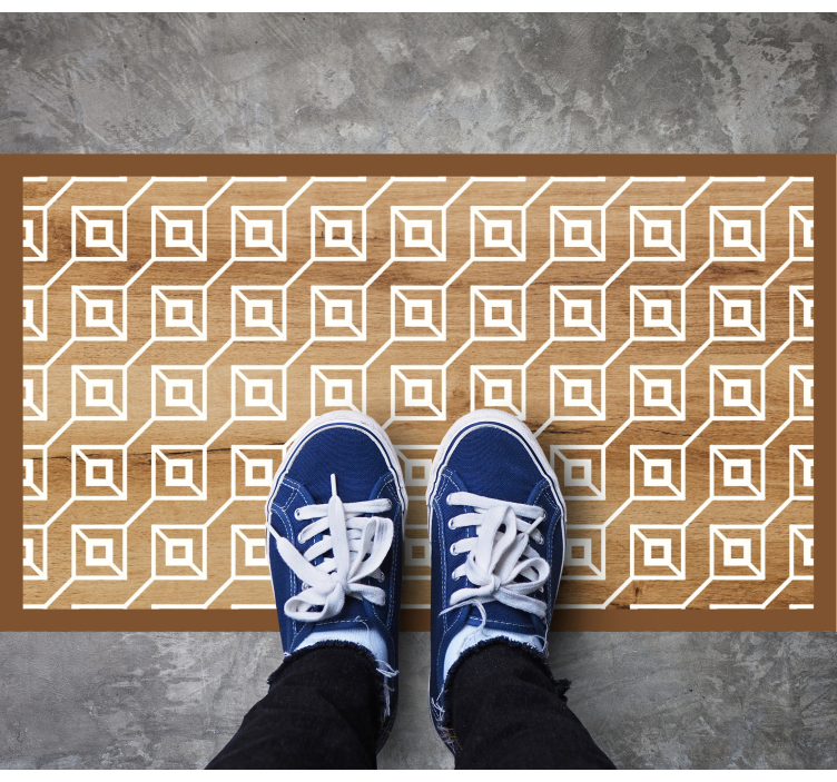 乙烯基地毯木纹几何图案设计 - TenStickers