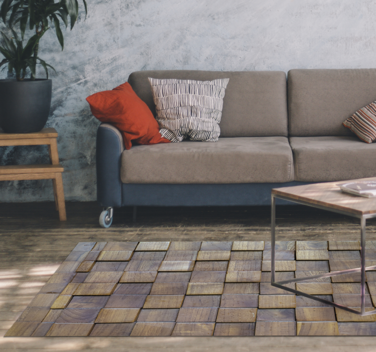 乙烯基地毯木纹方形图案 - TenStickers