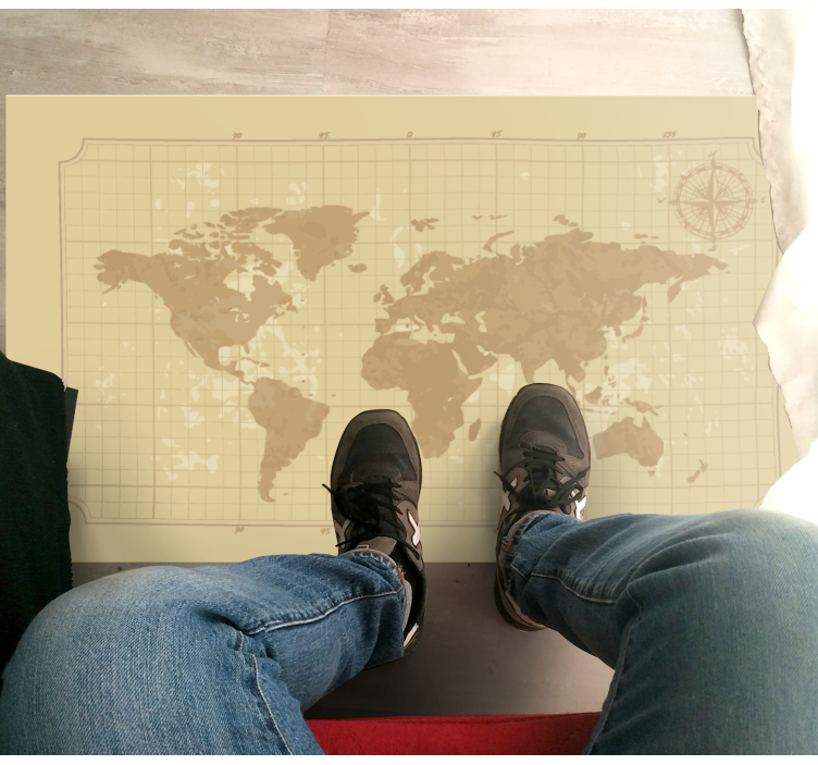 乙烯基地毯复古图案地图 - TenStickers