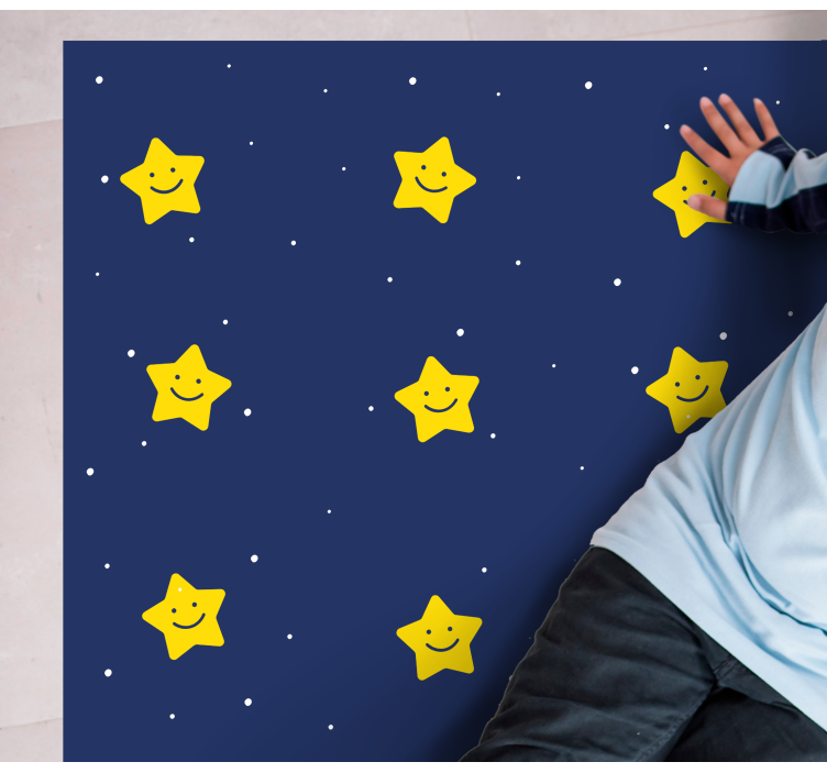 黄色星星儿童卧室地毯 - TenStickers