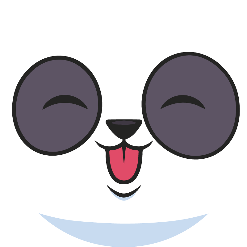 乙烯基地毯白色 熊猫脸 - TenStickers