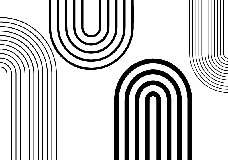 乙烯基地毯白色 纤细简约的黑色弧线 - TenStickers