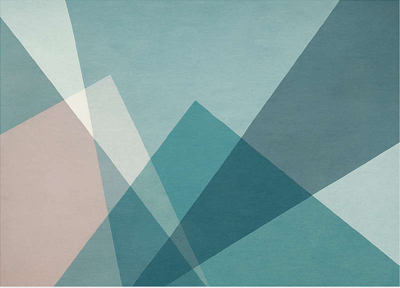 乙烯基地毯蓝色 几何抽象设计 - TenStickers