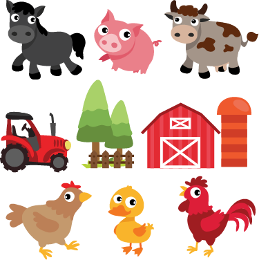 乙烯基地毯动物色彩斑斓的农场 - TenStickers