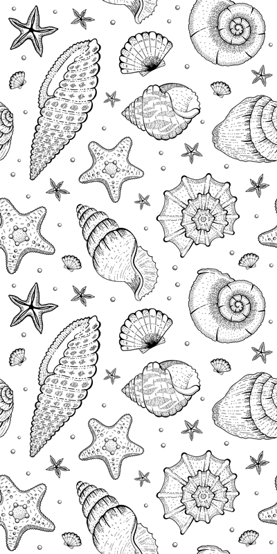 乙烯基地毯动物海洋生物与贝壳 - TenStickers