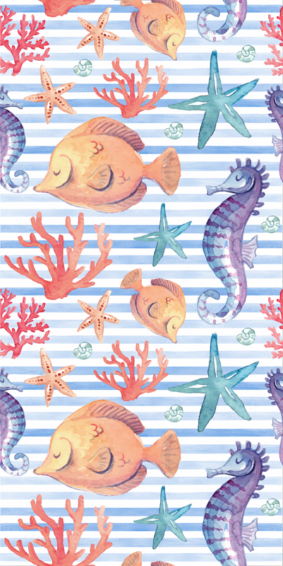乙烯基地毯动物海洋生物瓷砖 - TenStickers