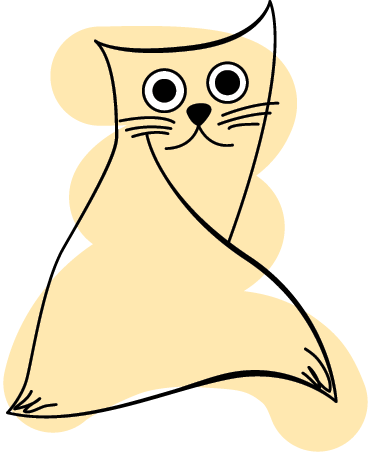 乙烯基地毯动物米色涂装猫 - TenStickers