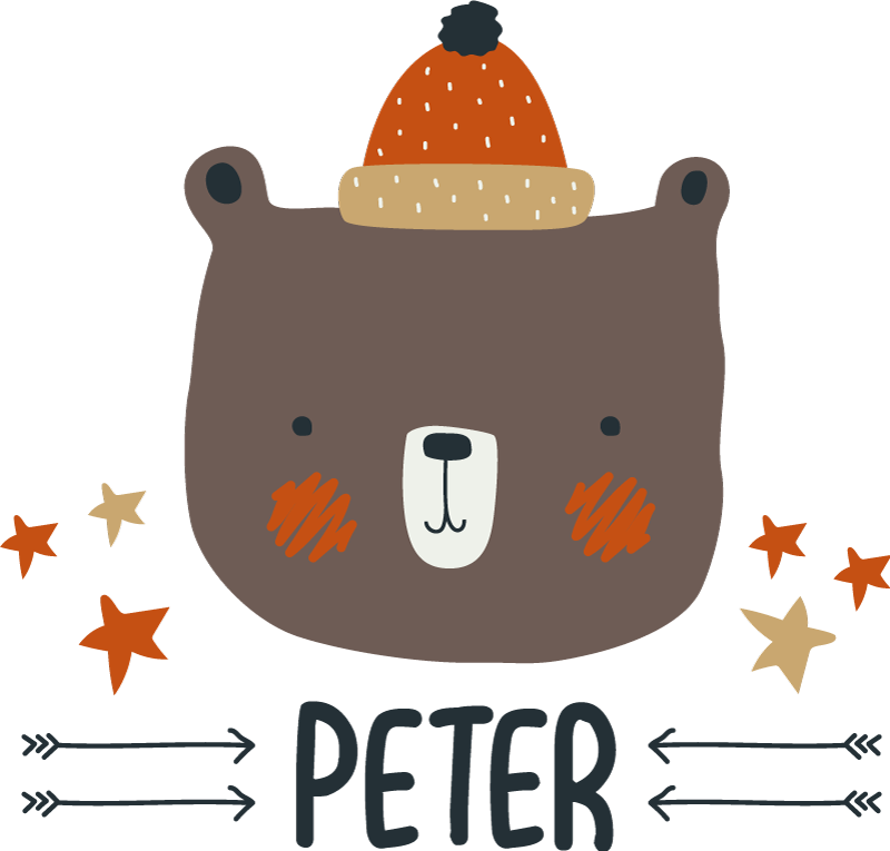 乙烯基地毯动物北欧可爱熊个性定制 - TenStickers