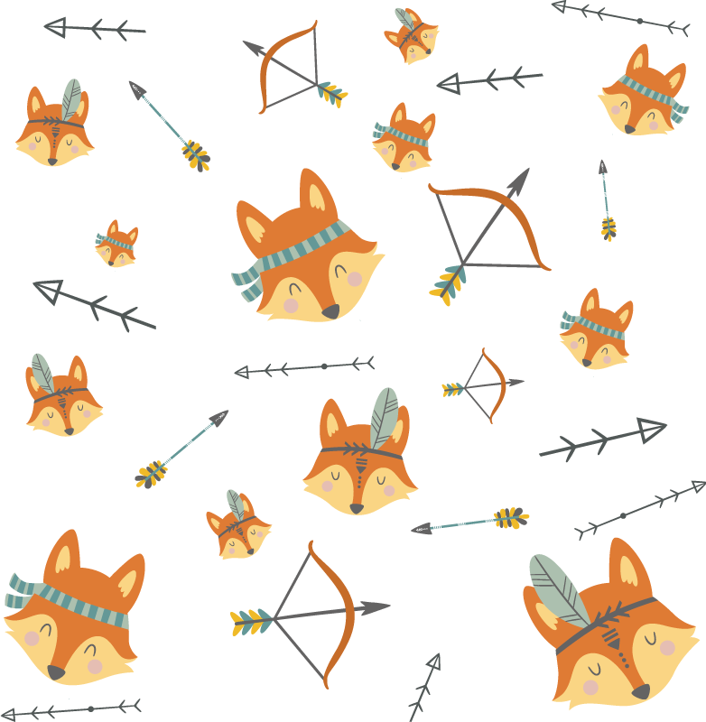 乙烯基地毯动物狐狸与箭的组合 - TenStickers