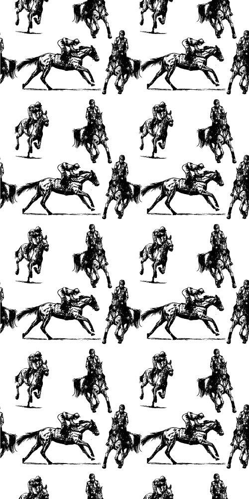 乙烯基地毯动物黑白马图案 - TenStickers