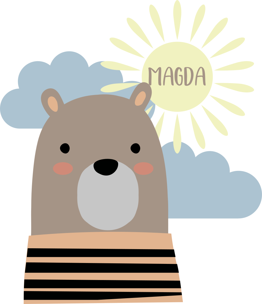 乙烯基地毯动物可定制棕色熊 - TenStickers