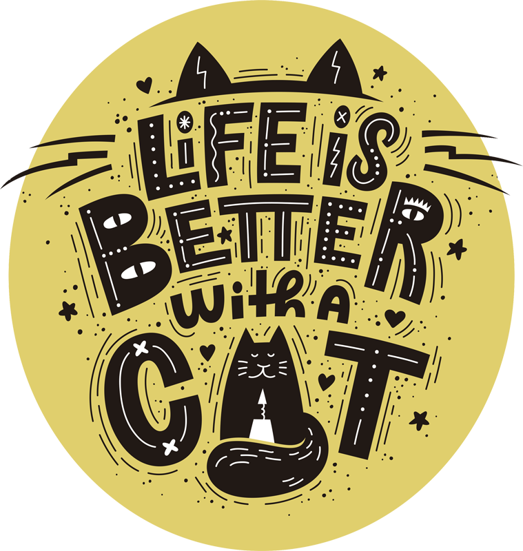 乙烯基地毯动物让生活因猫而更美好 - TenStickers