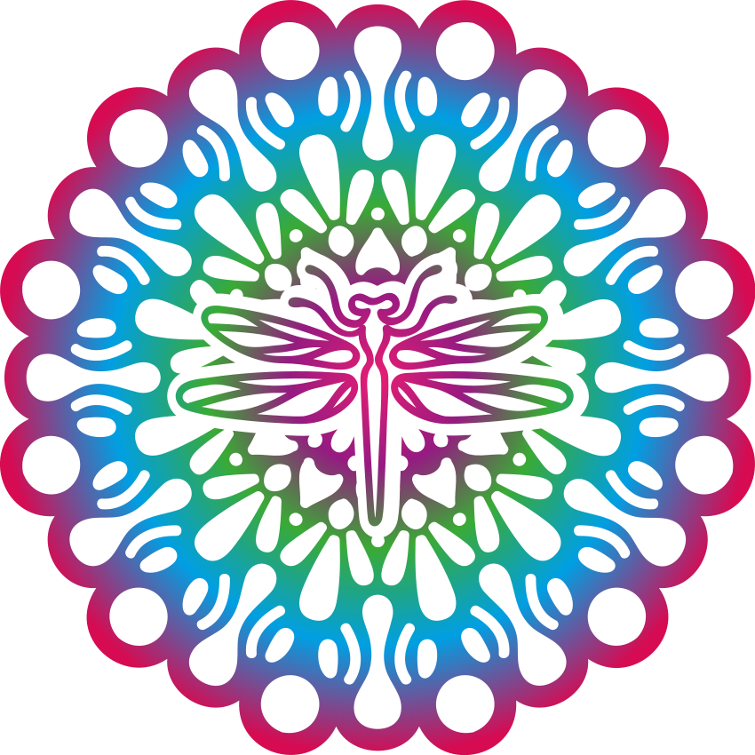 乙烯基地毯动物五彩蜻蜓曼荼罗 - TenStickers