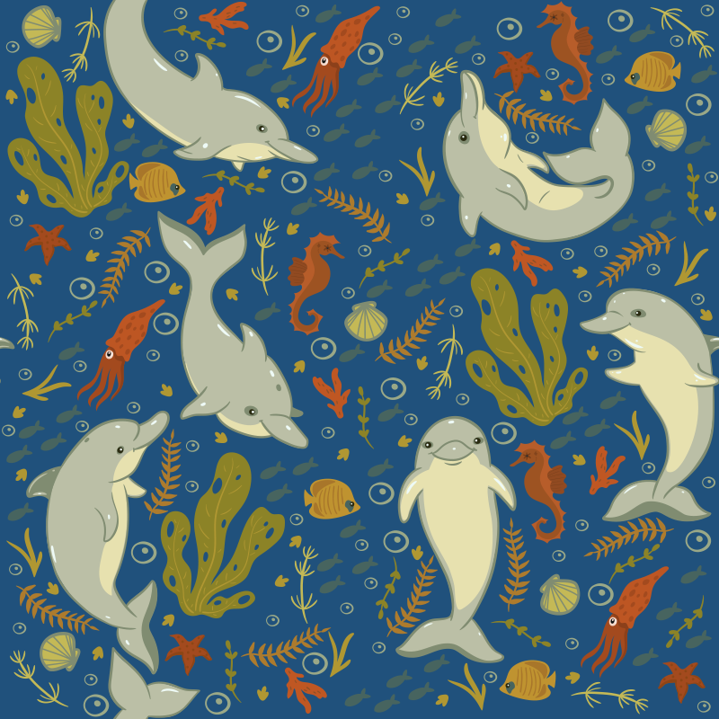 乙烯基地毯动物趣味海洋生物 - TenStickers