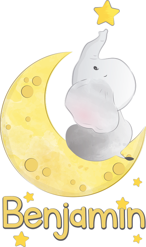 乙烯基地毯动物月亮与星星命名 - TenStickers