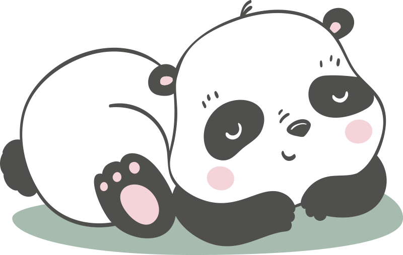 乙烯基地毯动物熊猫插图 - TenStickers