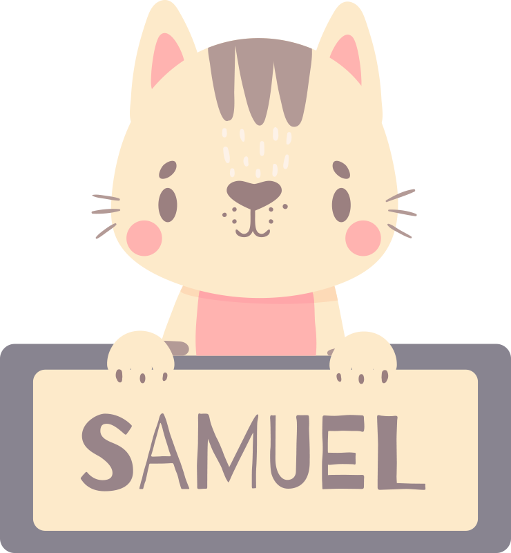 乙烯基地毯动物猫咪名字标签 - TenStickers