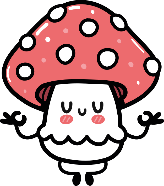 乙烯基地毯动物可爱蘑菇角色 - TenStickers