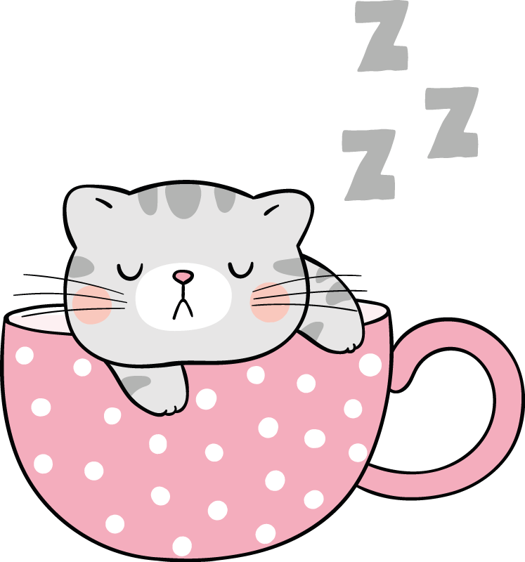 乙烯基地毯动物睡猫杯 - TenStickers
