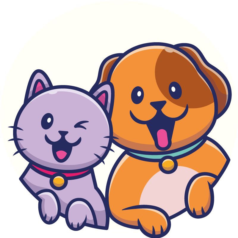 乙烯基地毯动物活泼猫狗 - TenStickers