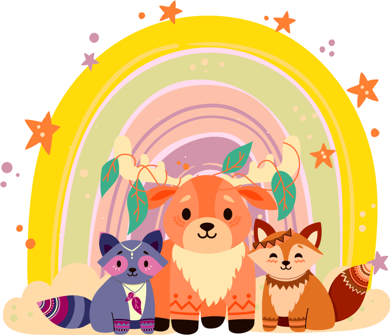 乙烯基地毯动物迷人的生物三重奏 - TenStickers