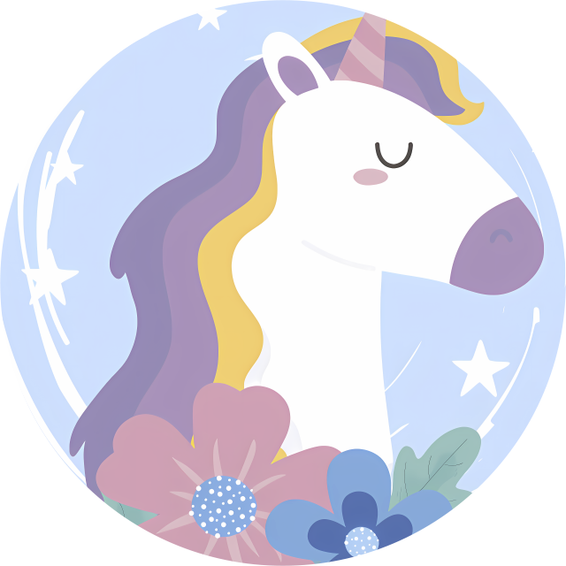 乙烯基地毯动物亮丽毛发独角兽 - TenStickers